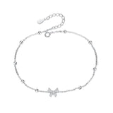 925 Sterling Silver Zircon Anklet - Romantic Gift for Women