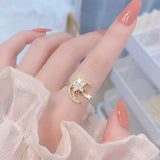 Romantic Glamour Spin Stars Necklace Earrings Rings Stylish Feminine Jewelry