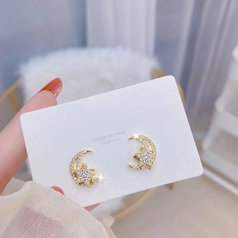 Romantic Glamour Spin Stars Necklace Earrings Rings Stylish Feminine Jewelry