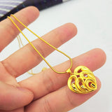 Romantic 14k Yellow Heart Chain Necklace for Women Wedding