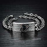 Romantic Half Heart Couple Bracelets Stainless Steel Chain Men Women Jewelry