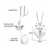 Heart Locket Pendant Open Photo Frame Necklace in Stainless Steel