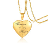 Heart Locket Pendant Open Photo Frame Necklace in Stainless Steel