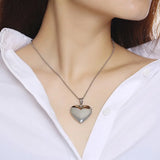 Heart Locket Pendant Open Photo Frame Necklace in Stainless Steel