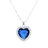 Romantic Heart Of Ocean Crystal Platinum Ladies Pendant Necklace