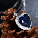 Romantic Heart Of Ocean Crystal Platinum Ladies Pendant Necklace