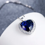 Romantic Heart Of Ocean Crystal Platinum Ladies Pendant Necklace