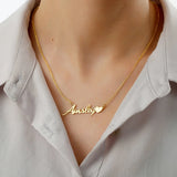 Romantic Heart Pendant Heart Name Necklace Women Jewelry Stainless Steel