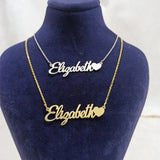 Romantic Heart Pendant Heart Name Necklace Women Jewelry Stainless Steel
