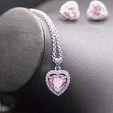 Romantic Heart 925 Silver Bridal Jewelry Set