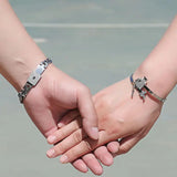 Romantic His Hers Love Heart Key Lock Matching Bracelets Bangle