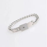 Romantic His Hers Love Heart Key Lock Matching Bracelets Bangle