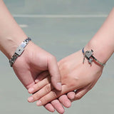 Romantic His Hers Love Heart Key Lock Matching Bracelets Bangle