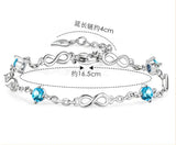 Vintage Silver Infinite Love Bracelet White/Blue Zircon Wedding Jewelry
