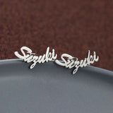 Personalized Name Earrings Stainless Steel Stud Earrings Brincos