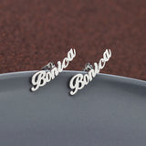 Personalized Name Earrings Stainless Steel Stud Earrings Brincos