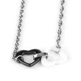 Heart Shape Ceramic Bracelet Siver Fill Stainless Steel Link Bracelets For Women