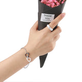 Heart Shape Ceramic Bracelet Siver Fill Stainless Steel Link Bracelets For Women