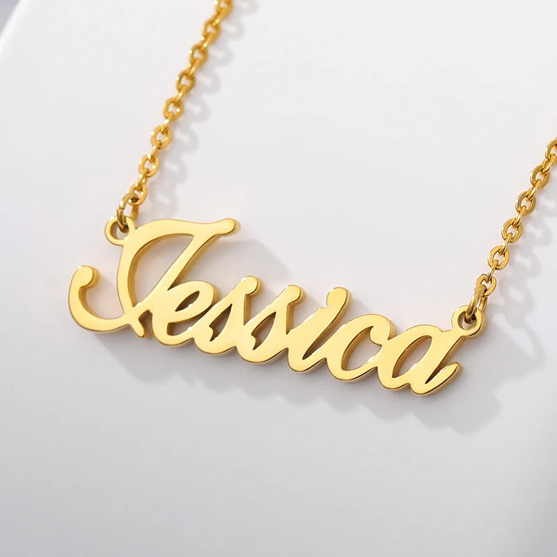 Personalized Name Choker Signature Necklace Stainless Steel