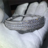 Romantic Lady Bangle Princess CZ Stone Bracelet Wedding Bangles