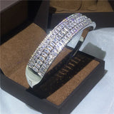Romantic Lady Bangle Princess CZ Stone Bracelet Wedding Bangles
