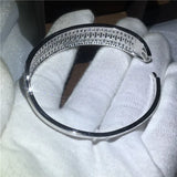 Romantic Lady Bangle Princess CZ Stone Bracelet Wedding Bangles