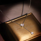 Long Lab Diamond Pendant 925 Silver Necklace For Women