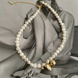 Baroque Freshwater Pearl Necklace 14K Filled Heart Pendant Jewelry