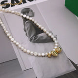 Baroque Freshwater Pearl Necklace 14K Filled Heart Pendant Jewelry