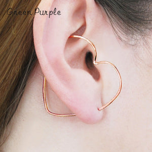 Romantic Heart Ear Cuff Ear Climber Earrings 14k Filled Jewelry