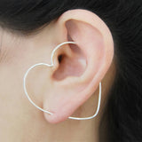 Romantic Heart Ear Cuff Ear Climber Earrings 14k Filled Jewelry