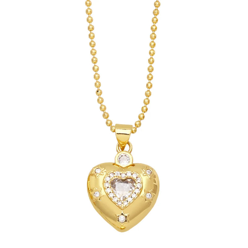 Heart Pendant Wedding Jewelry Necklace Crystal Choker Women