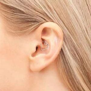 Romantic Heart Ear Cuff 14K Filled Earrings Oorbellen Minimalist Brincos