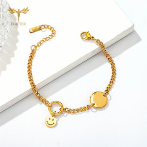 Romantic Love Letter Charm Bracelet Stainless Steel Women Jewelry