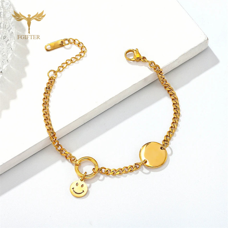Romantic Love Letter Charm Bracelet Stainless Steel Women Jewelry