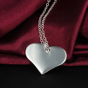 925 Silver Heart Necklace Women Dainty Love Charm Jewelry