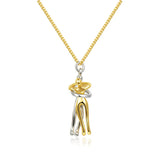 Romantic Hugging Necklaces for Women Two-tone Pendant