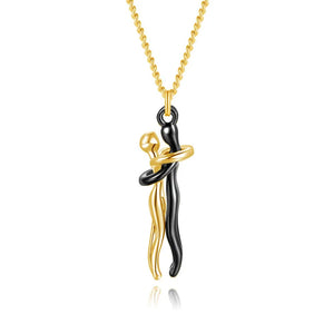 Romantic Hugging Necklaces for Women Two-tone Pendant