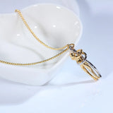 Romantic Hugging Necklaces for Women Two-tone Pendant