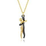 Romantic Hugging Necklaces for Women Two-tone Pendant