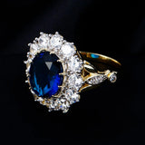 Romantic Oval Zircon Engagement Ring Golden Fine Jewelry