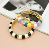 Multicolor Oil-spot Glaze Cuff Bracelets For Women