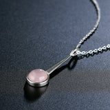 Natural Rose Quartz Pendant Necklace S925 Sterling Silver Necklace