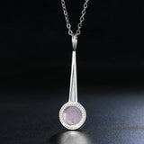 Natural Rose Quartz Pendant Necklace S925 Sterling Silver Necklace
