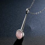 Natural Rose Quartz Pendant Necklace S925 Sterling Silver Necklace