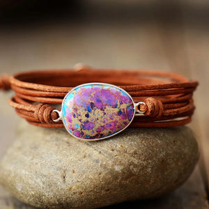 Romantic Wrap Bracelet Natural Stones Boho Long Friendship Bracelet