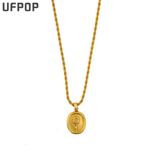 Romantic Stainless Steel Flower Pendant Necklace for Women