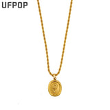 Romantic Stainless Steel Flower Pendant Necklace for Women