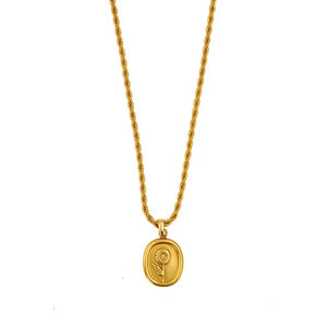 Romantic Stainless Steel Flower Pendant Necklace for Women