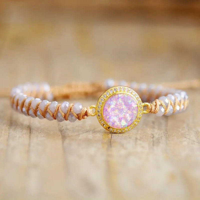 Romantic Opal Bracelet for Women Natural Crystal Beads Bracelets Gorgeous Bijoux